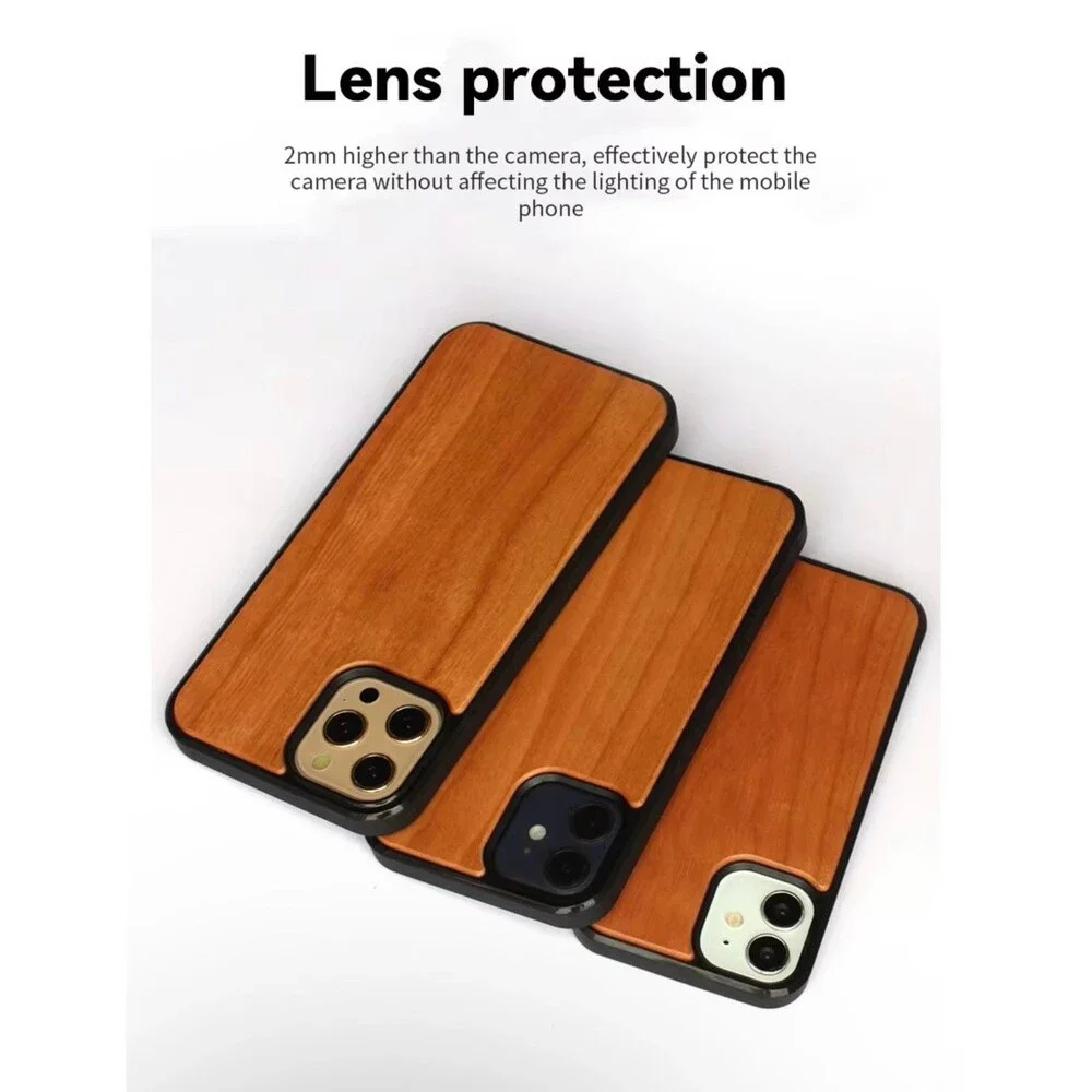 Custom Laser Engraved Wood Backing Phone Case For The Iphone 17